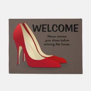 Welcome Door Mat Please Remove Your Shoes Gray