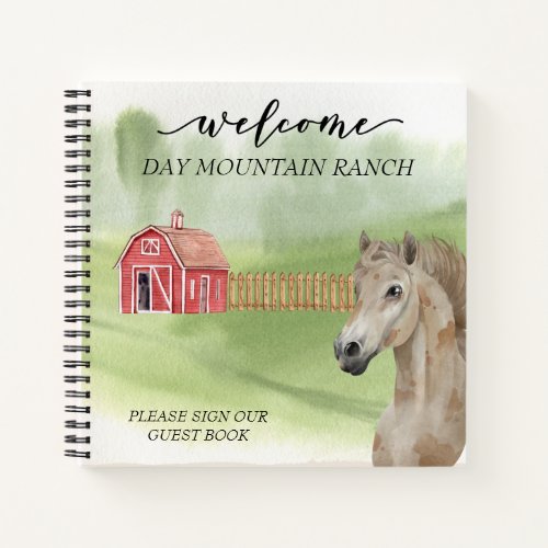 Welcome Dude Ranch Stable Horse Barn Guest Book