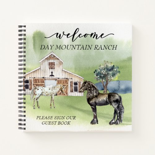 Welcome Dude Ranch Stable Horse Barn Guest Book