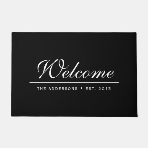 Welcome Editable Color Established Family Name Doormat