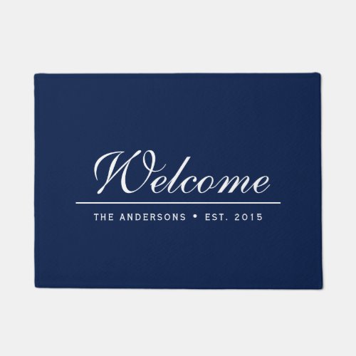 Welcome Editable Color Established Family Name Doormat