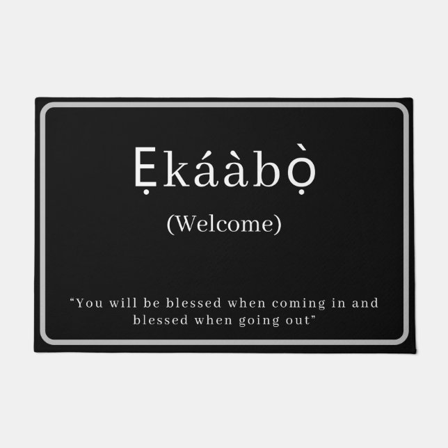 Welcome | Ekaabo Yoruba Door Mat (Front)