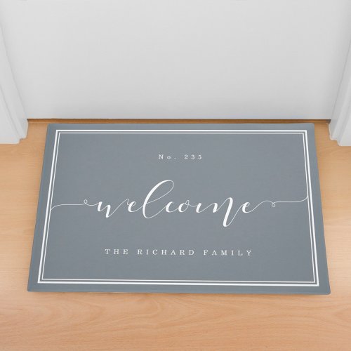 Welcome  Elegant Calligraphy House  Family Name Doormat