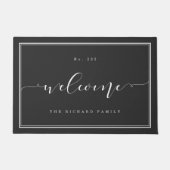 Welcome | Elegant Calligraphy House & Family Name Doormat (Front)