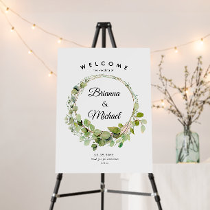 "Welcome" Elegant Floral Wedding Foam Board