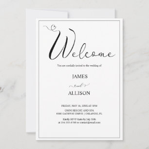 welcome Elegant Minimalist Simple Wedding  Invitation