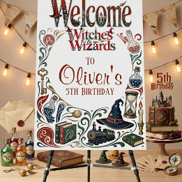 Welcome Elegant Witches & Wizards Magical Birthday Foam Board