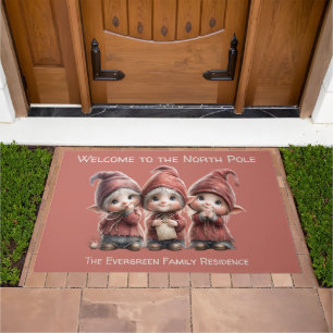 Welcome Elf Entry   North Pole Christmas Doormat