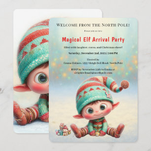 Welcome Elf Party   North Pole Arrival Celebration Invitation