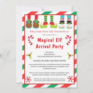 Welcome Elf Party   North Pole Arrival Celebration Invitation