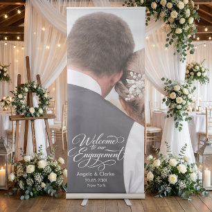  Welcome engagement custom picture couple vertical Retractable Banner
