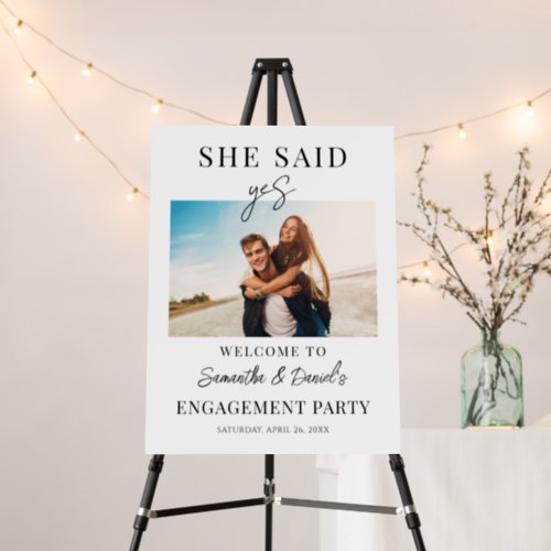 Welcome Engagement Party She said Yes Photo Custom Foam Board