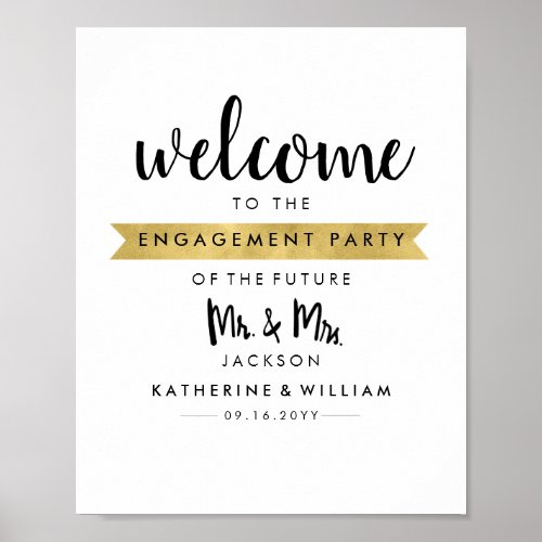 Welcome Engagement Poster Sign Future Mr and Mrs