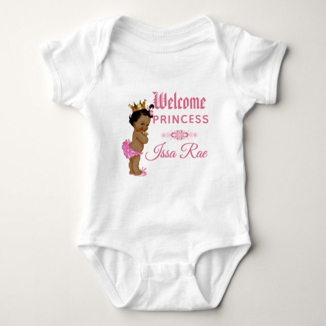 Welcome Ethnic Princess|PINK|Royal Arrival Baby Bodysuit (Front)