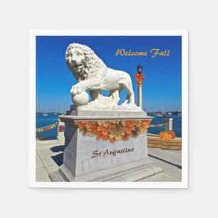 Welcome Fall Coastal St Augustine Florida Napkins