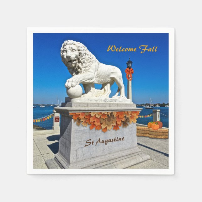 Welcome Fall Coastal St Augustine Florida Napkins (Front)