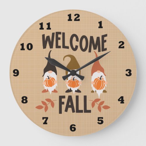 Welcome Fall Gnome Clock