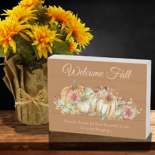 Welcome Fall Inspirational Wood Sign