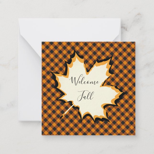 Welcome fall leaf note card (Front)