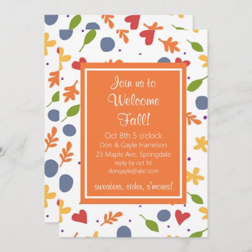 Welcome Fall Party Invitation