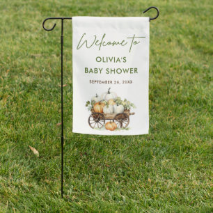 Welcome Fall Pumpkin Baby Shower Garden Flag