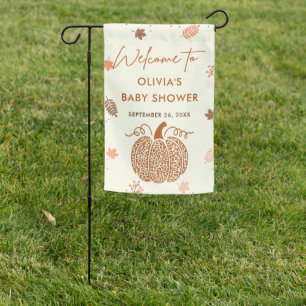 Welcome Fall Pumpkin Baby Shower Garden Flag