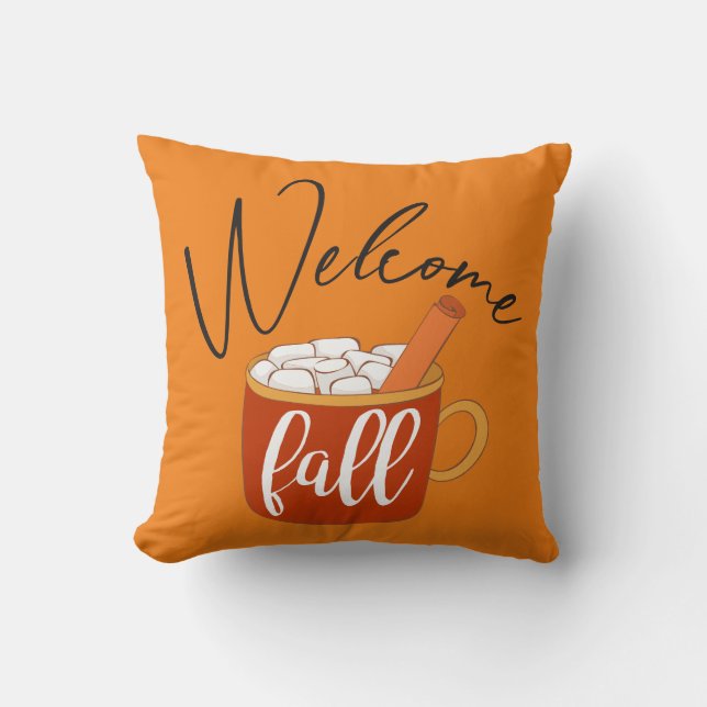Welcome Fall  Throw Pillow (Front)