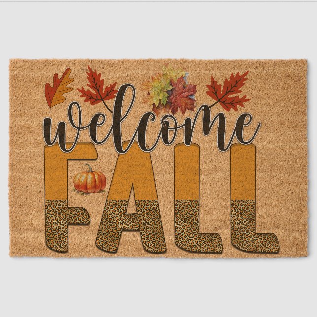 Welcome Fall: Wild & Cozy Entry Fiber Doormat (Front)