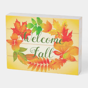Welcome Fall Wooden Box Sign