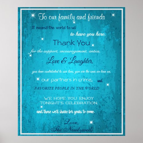 Welcome Family  Friends Blue Watercolor Poster