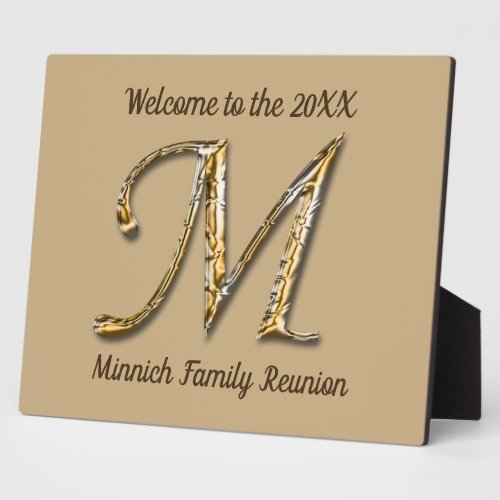 Welcome Family Reunion Gold Letter M Monogram
