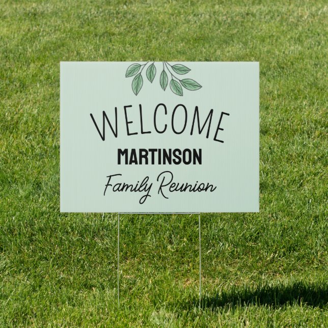 Welcome Family Reunion Summer Tree Branches Sign (Insitu)