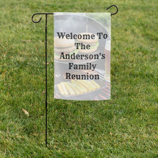 Welcome Family Reunion Yard Flag (In SItu)