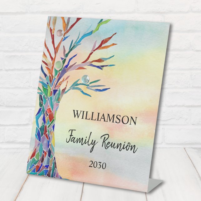 Welcome Family Tree Family Reunion Pedestal Sign (Creator Uploaded)