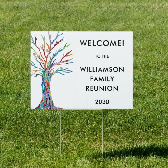 Welcome Family Tree Family Reunion Yard Sign 