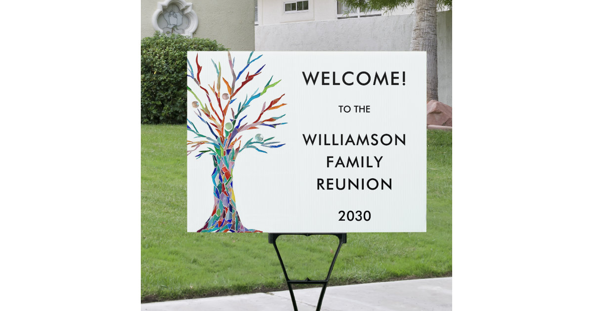 Welcome Family Tree Family Reunion Yard Sign | Zazzle