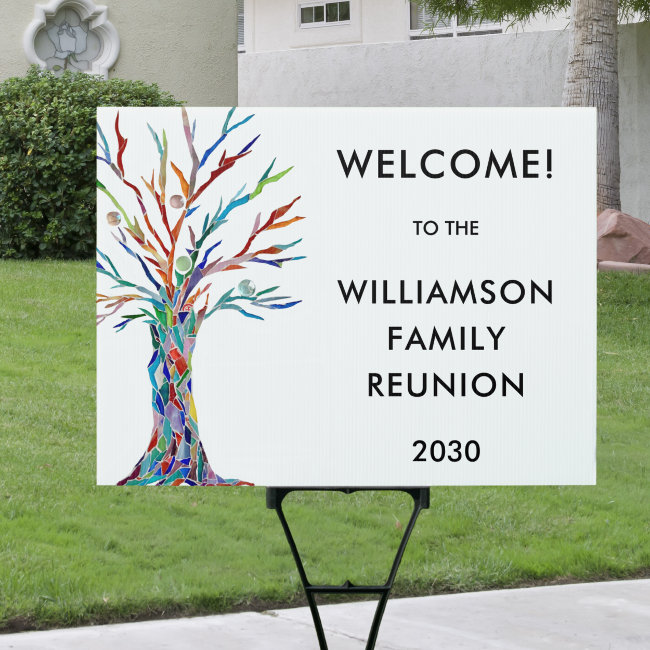 Welcome Family Tree Family Reunion Yard Sign