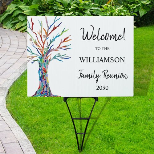Welcome Family Tree Family Reunion Yard Sign