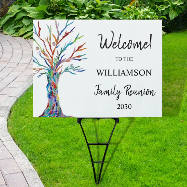 Welcome Family Tree Family Reunion Yard Sign | Zazzle