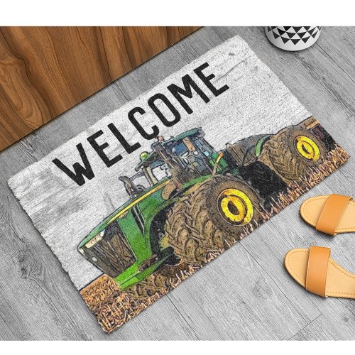 Welcome Farm Family Tractor Equipment Tillage Doormat