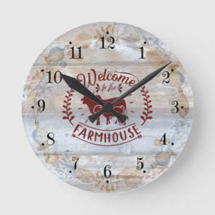 Welcome Farmhouse Wall Clock