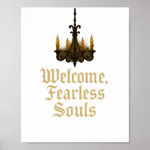 Welcome Fearless Souls Gothic Chandelier Wall Art