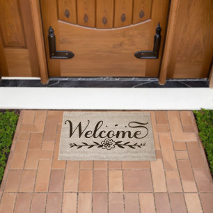 Welcome fiber doormat