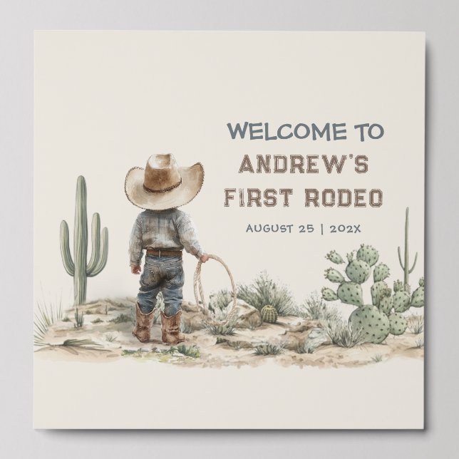 Welcome First Rodeo Template Sign Peel And Stick Photo Tile (Front Set)