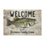 Welcome Fishing Bass Family Name Home Cottage Doormat