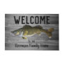 Welcome Fishing Walleye Family Name Home Cottage Doormat