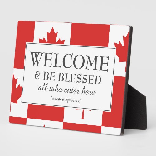 WELCOME Flag of CANADA Plaque