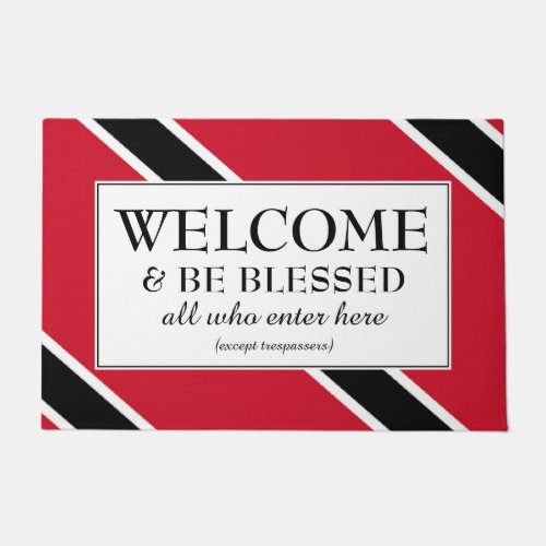 WELCOME Flag of TRINIDAD Doormat