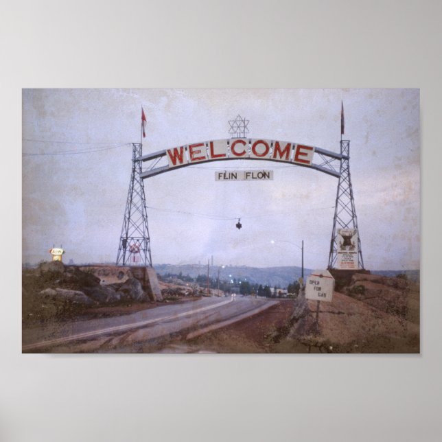 Welcome Flin Flon Manitoba Canada Retro Poster (Front)