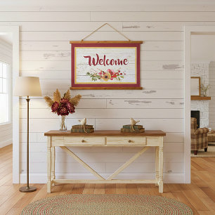 Welcome floral hanging tapestry